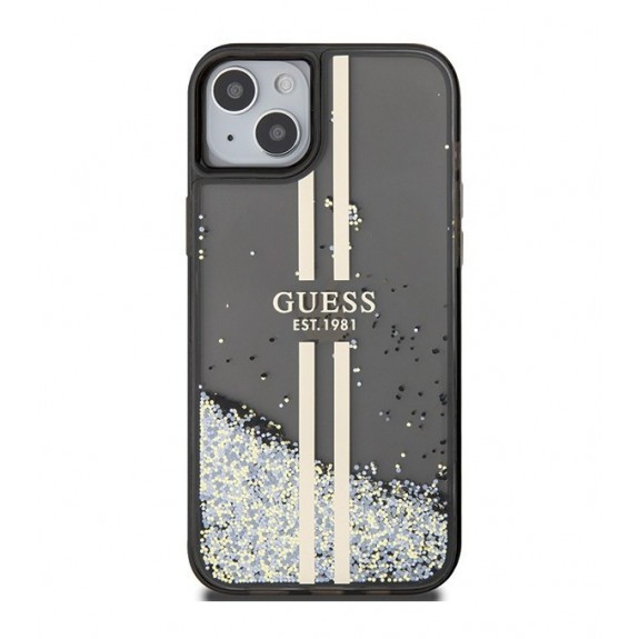 Coque Guess Liquid Glitter Gold Stripes