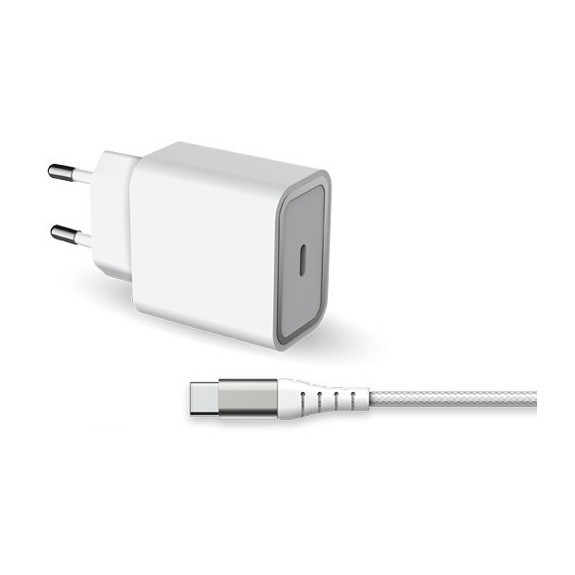 Chargeur 1 Port USB-C Power Delivery Gan - 25W + Câble USB-C 1.2M