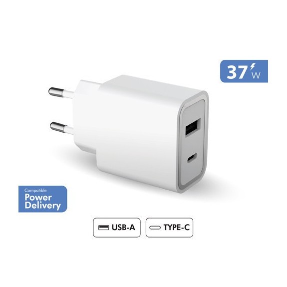 Chargeur 2 Ports USB-A Et USB-C - 37W