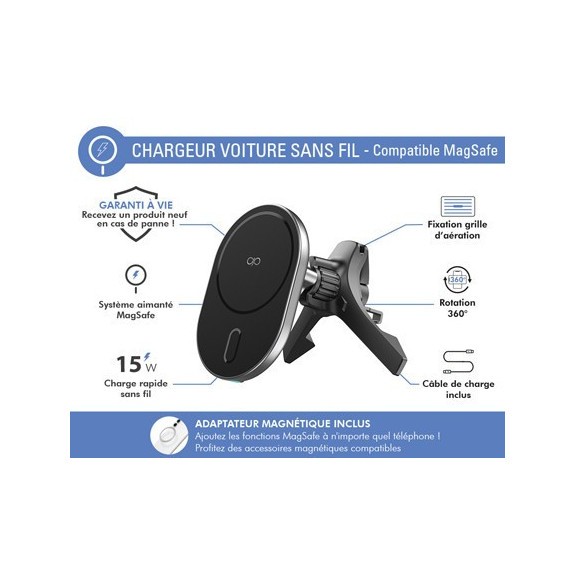 Chargeur Induction Voiture MagSafe - 15W